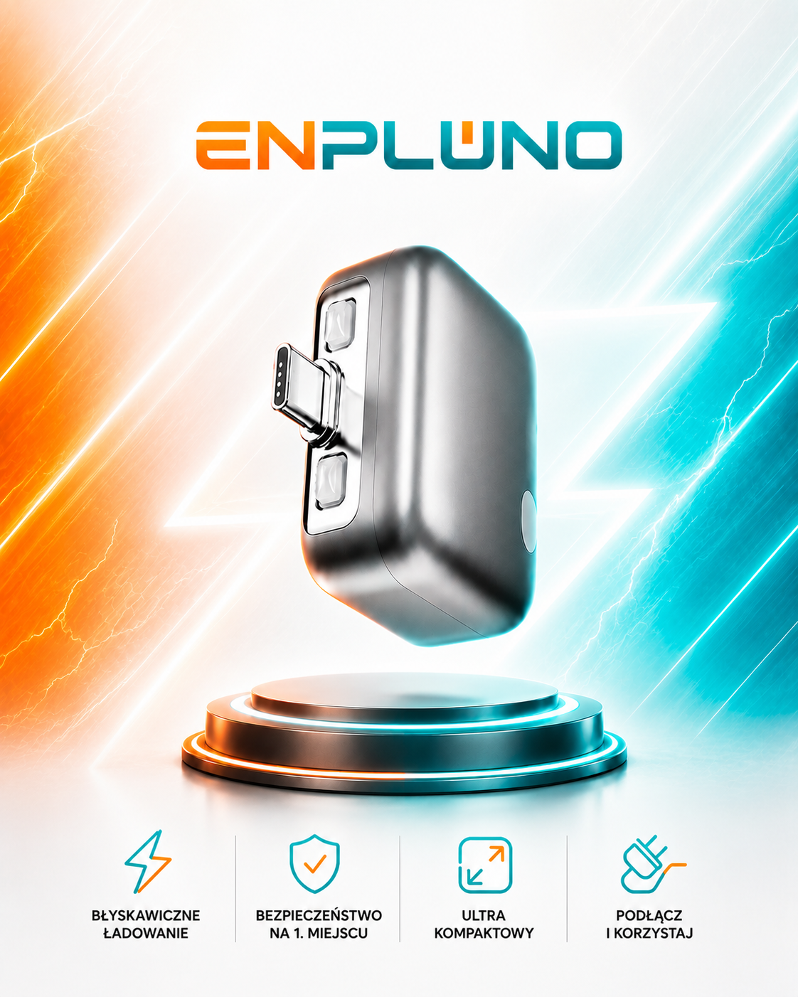 ENPLUNO™  ChargeStop - Inteligentny Adapter USB-C do Bezpiecznego Ładowania